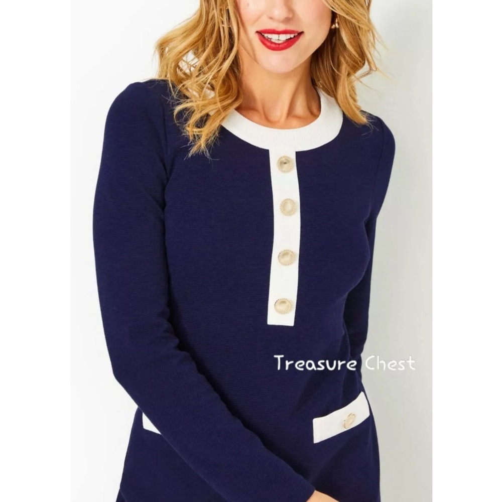 Lilly Pulitzer NWT Kennedy Classic Shift Dress True Navy $198 Size M,L,XL - Picture 7 of 15